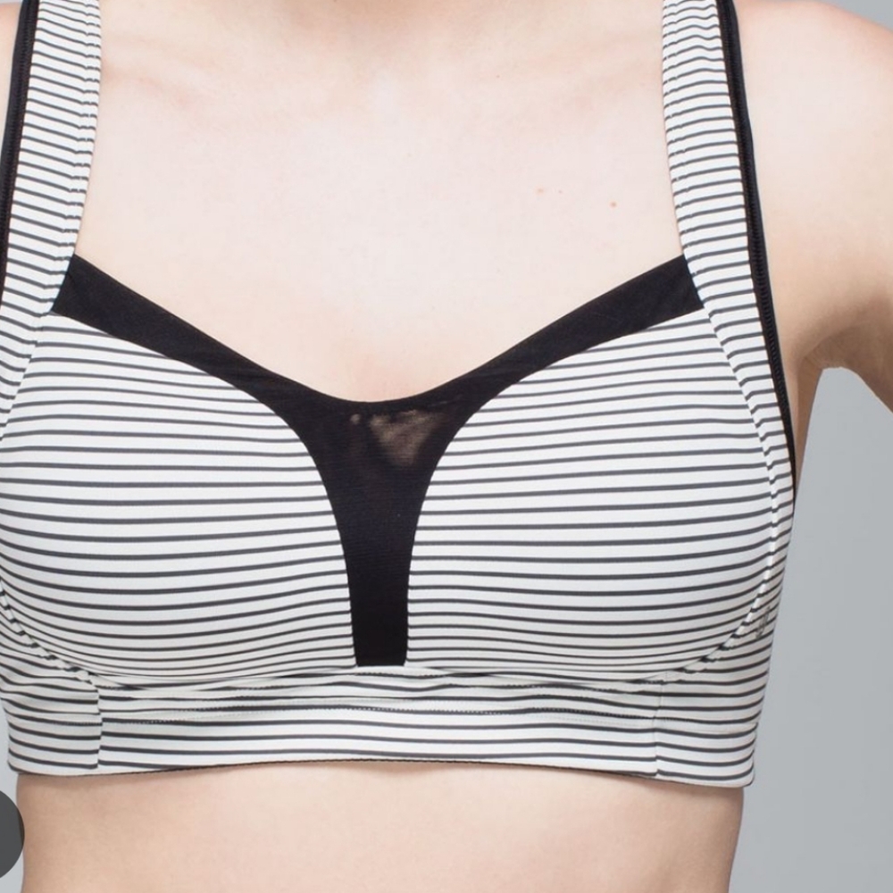 Lululemon Ta Ta Tamer Sports Bra  Black White Stripe
